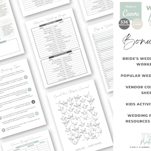 Wedding Template Bundle, Wedding Planner Template Canva, Wedding Planner Printable, Wedding Templates Canva, Event Planner, Wedding Binder image 8