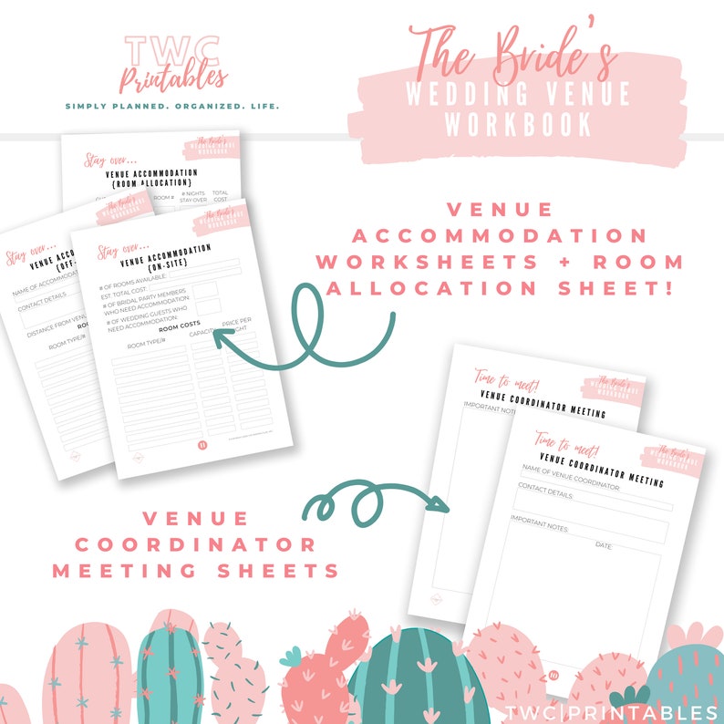Bride's Wedding Venue Planner Workbook / Wedding Planner Printable ...