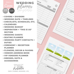 Canva template wedding planner wedding planner binder image 6