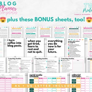 These Blog Planner Canva Templates will help you manage your blog like a pro! Use these Blogging Planner Templates to create a Blog Content Calendar. Learn Blogging How To by using this planner along with other blogging research.