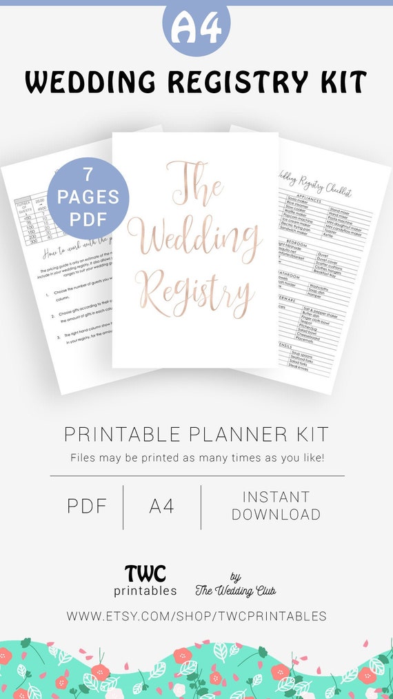 Wedding registry kit wedding gift registry wedding Etsy