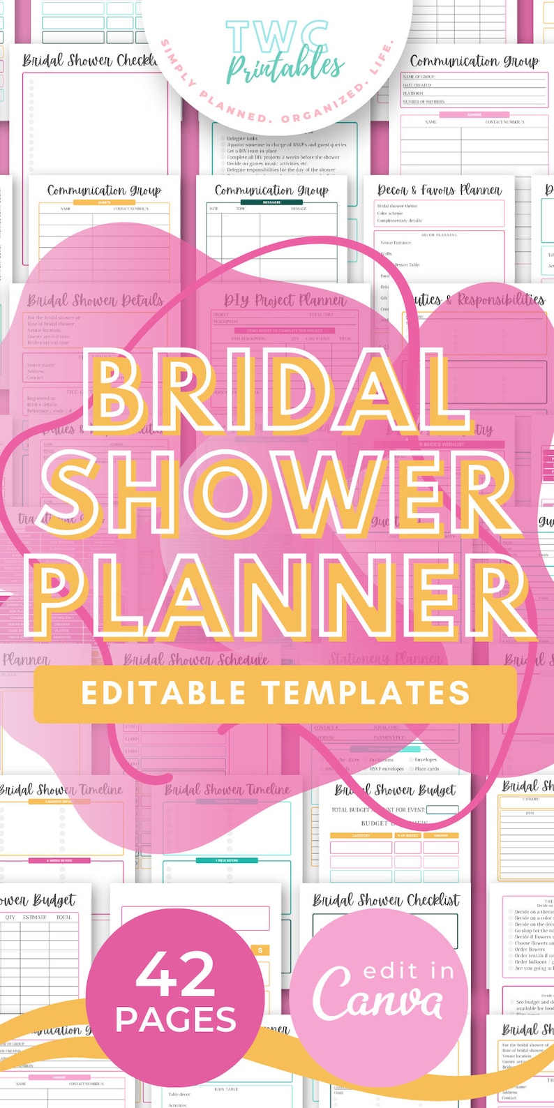 Elevate your bridal shower planning with our Bridal Shower Planner Templates for Canva. Discover a world of creative ideas, themes, and decorations to make the bride-to-be's special day unforgettable.