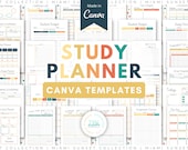 Study Planner, Exam Prep, Student Digital Canva, College, University College Template //MIAMI SUNSET