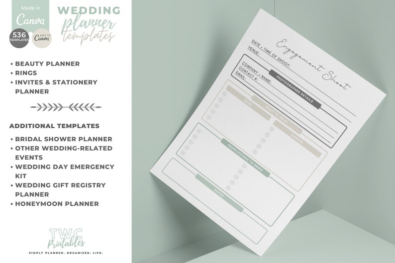 Wedding Template Bundle, Wedding Planner Template Canva, Wedding Planner Printable, Wedding Templates Canva, Event Planner, Wedding Binder image 7