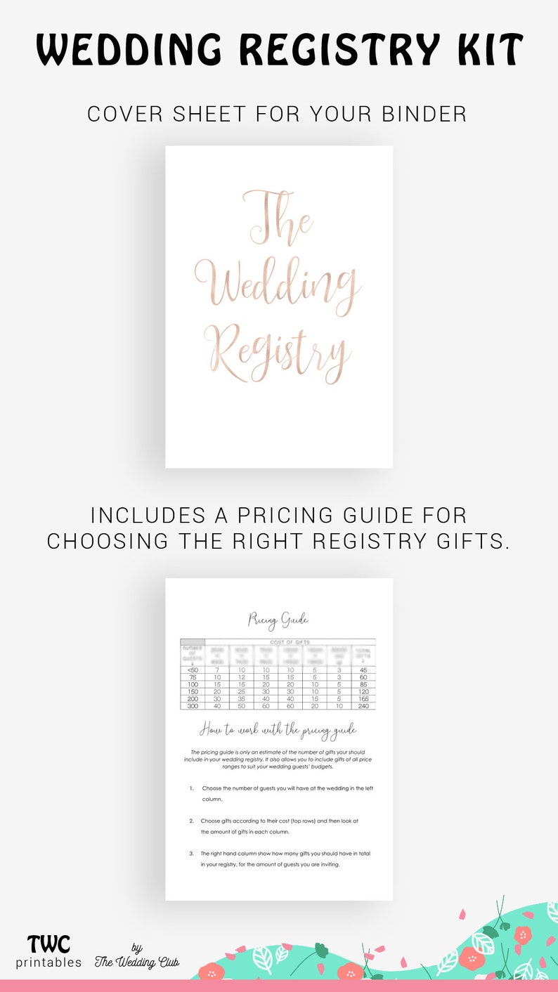 Wedding registry kit wedding gift registry wedding Etsy