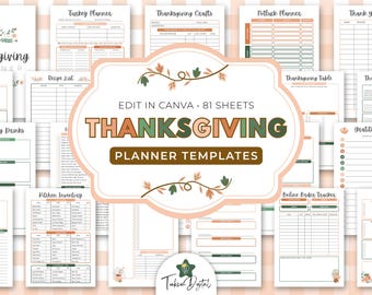 Thanksgiving Planner Canva Templates: Menu, Recipes, Activities & more! (A4/US Letter) //TERRA