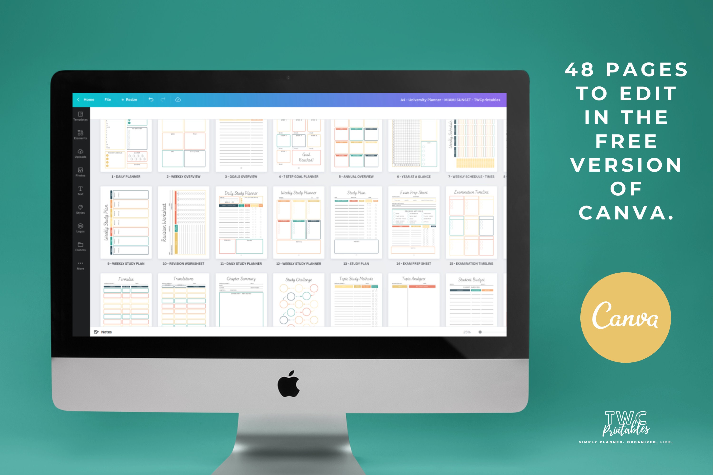 Study Planner, Study Guide Template, Student Planner Digital Canva ...