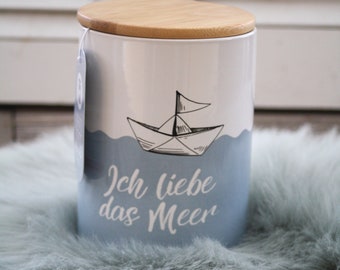 Vorratsdose " Ich liebe das Meer  "