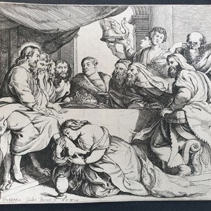 Peter Paul Rubens (1577-1640), by Willem Panneels (c.1600-c.1640) - Mary Magdalen anointing Christ&#39;s feet