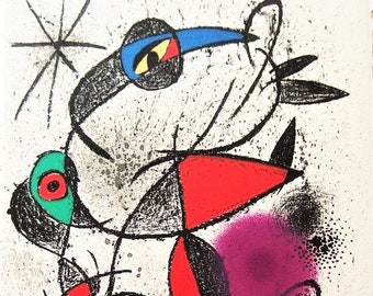 Joan Mirò - Jaillie du calcaire - Very rare original vintage lithograph - 1972