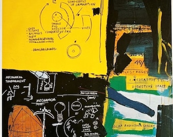 Jean Michel Basquiat - Rare original vintage poster cloister of the Bramante Rome - 2002. Contemporary Art, Home Decor, Visual Art, Decor.