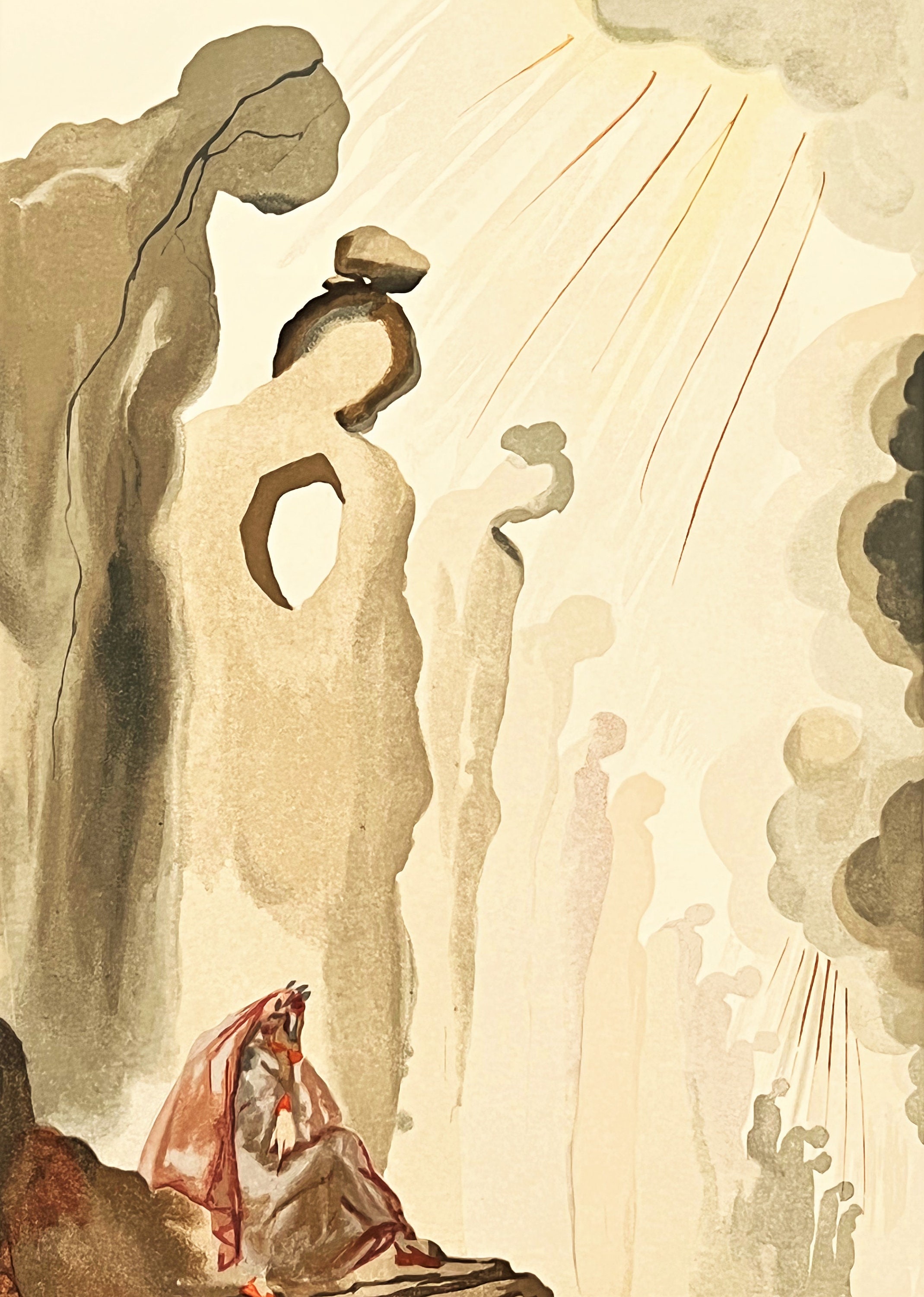 専用他の方発送×Salvador Dalí  Purgatory 3 Salvador Dalí Purgatory Canto XIII Woodcut – 1963 Vintage