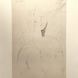 Modigliani Lithograph – Portrait of a woman - Museum-Quality Print on Fabriano Cotton Paper – Plate Signed, Limited Edition Italian Fine Art