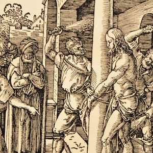 Albrecht Durer -  Flagellation - Wood engraving - The little passion of Jesus Christ -