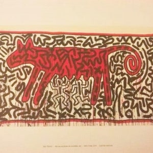 Keith Haring - Senza titolo - Litografia originale d&#39;epoca molto rara - Opera degli anni &#39;80