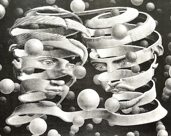 M.C. Escher “Band of Union”, Optical Illusion Print, XXL Limited Edition, Surreal Black & White Wall Art, Taschen, Modern Decor, Home decor.