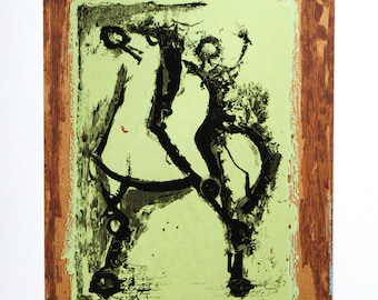 Marino Marini – Cavaliere (1965) – Stampa vintage con disegno a linea – Serigrafia modernista italiana – Arte equestre minimalista – Litografia decorativa firmata