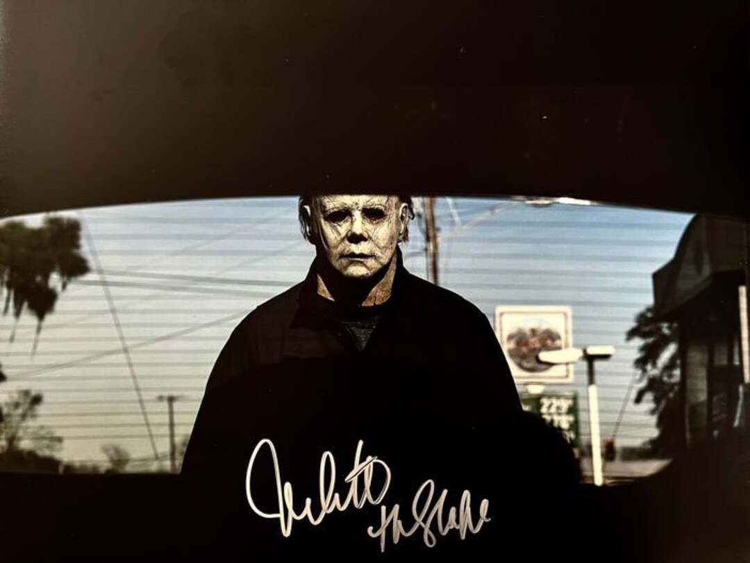 Jamie Lee Curtis & Nick Castle Halloween Autograph Display – Signed Printed Photo For Movie Fans