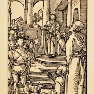 Albrecht Durer -&quot;After&quot; Christ before Pilate - The little passion of Jesus Christ -