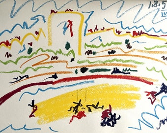 Pablo Picasso - &quot;Bulls and Bullfighters&quot; - vintage lithograph from 1961 -