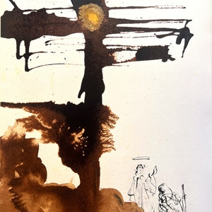 Salvador Dalì - VENI, DOMINE IESU- Original lithograph 1.499 specimens- Provenance: Biblia Sacra Vulgatæ - 1967. vintage sacred illustration