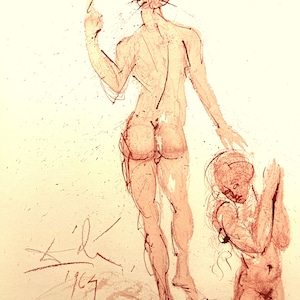 Salvador Dalì - Aspergers me hissopo et mundabor - Original lithograph, Biblia Sacra Vulgatæ, vintage sacred art, surrealist collector piece