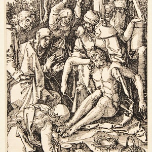 Albrecht Durer - &quot;Lamentation of Christ&quot; Wood engraving - The little passion of Jesus Christ -