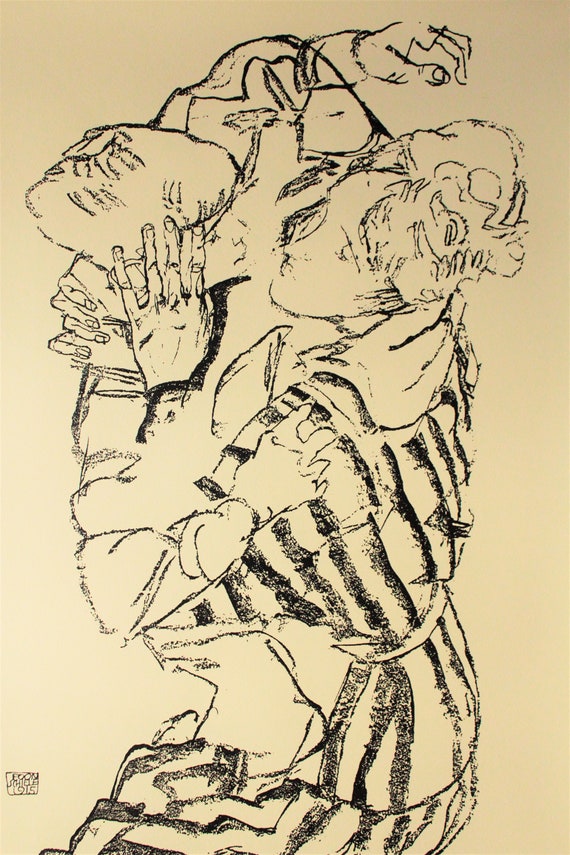 Egon Schiele Vintage Screen Print Poster 70x100 Cm | Rare 1990s