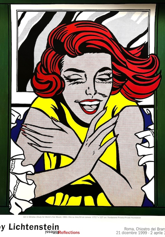 Roy Lichtenstein Reflections Poster – Vintage 1999 Pop Art