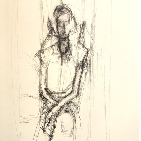 Alberto Giacometti - 1963 Original Lithographie - Seltene Vintage Zeichnung, Moderne Kunstdruck, surrealistische Wandkunst, Sammler Geschenkidee.