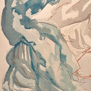 Puede incluir: Pintura abstracta en acuarela con tonos azules y grises. La obra presenta pinceladas sueltas y una cualidad fluida y et&eacute;rea. L&iacute;neas rojas a&ntilde;aden detalles a la composici&oacute;n. El tema general es art&iacute;stico y expresivo.