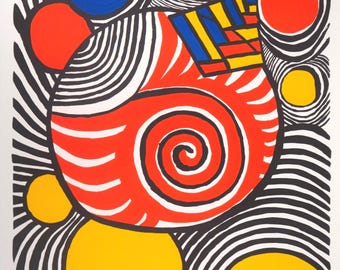 Alexander Calder (1898-1976) Radiant Planets - Original Vintage Lithograph - Abstract Modernist Art Print - Wall Decor, home decor