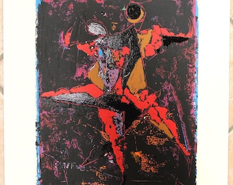Marino Marini “Coppia di ballerini” – Serigrafia originale d'epoca – Arte moderna italiana – Decorazione murale astratta – Stampa contemporanea firmata
