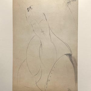 Modigliani Lithograph – Portrait of a woman - Museum-Quality Print on Fabriano Cotton Paper – Plate Signed, Limited Edition Italian Fine Art