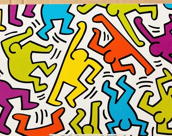 Keith Haring vintage pop art print – 1990s collectible wall poster – rare colorful artwork, urban decor, modern art gift idea, home decor