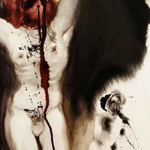 Salvador Dalì - DAVID ET PHILISTÆUS, Original lithograph 1.499 specimens- Provenance: Biblia Sacra Vulgatæ - 1967.