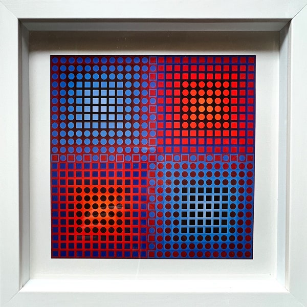 Victor Vasarely Sérigraphie vintage originale sur carton brillant 280 g. Année 1971