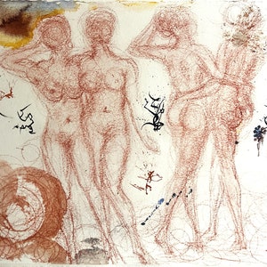 Salvador Dalì - STULTÆ et prudentes FILIÆ - Original lithograph 1.499 specimens- Provenance: Biblia Sacra Vulgatæ - 1967, home decor.