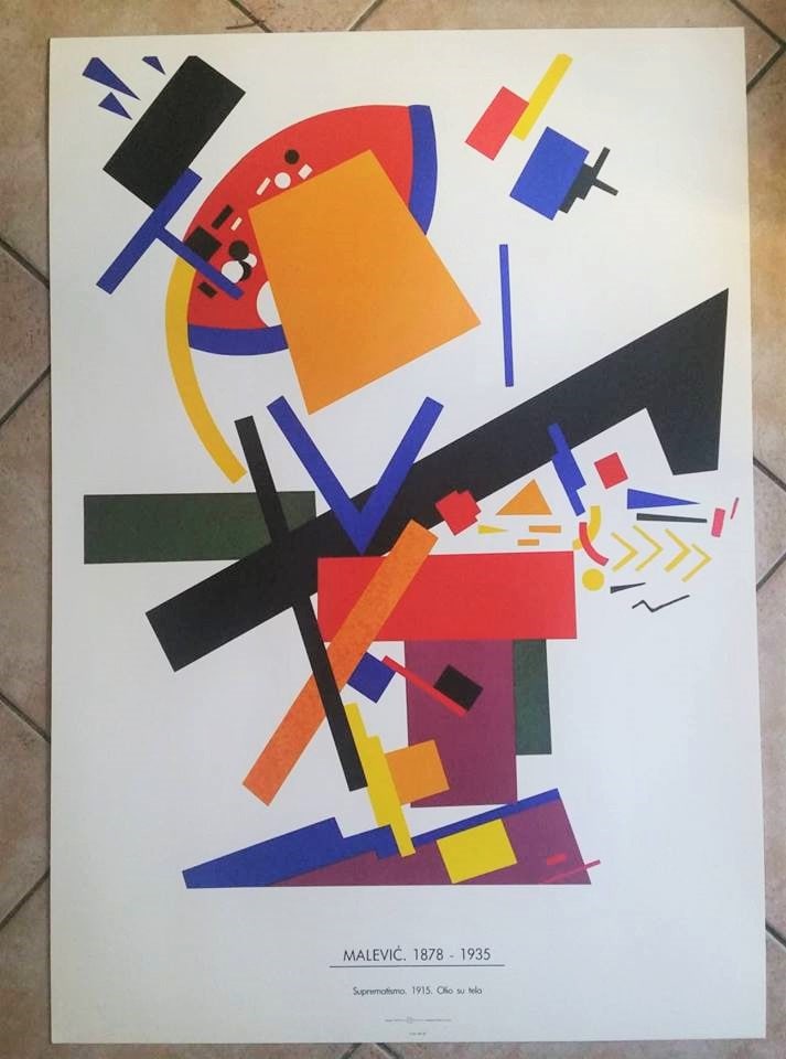 Kazimir Malevich Suprematism Poster – Rare 1990s Russian