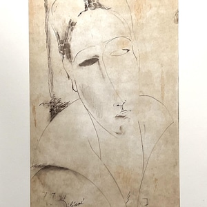 Modigliani limited edition art print, Italian modernist wall decor, fine art lithograph, collectible artwork, vintage home gallery gift.