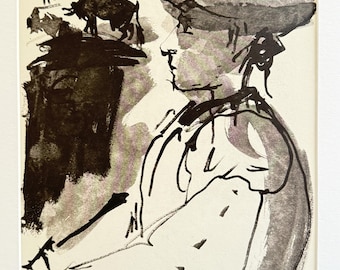 Pablo Picasso - Toros y Toreros - Litografía original de 1961, arte taurino, Mourlot París, arte español, decoración de pared coleccionable