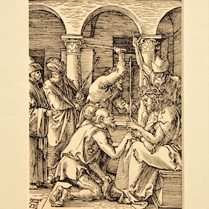 Albrecht Durer -  Christ crowned with thorns - Wood engraving - The little passion of Jesus Christ -