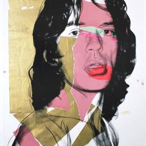 Andy Warhol - Litografia offset di Mick Jagger (1975, ristampa 2010) - Stampa iconica della Pop Art, poster di una leggenda del rock, decorazione murale contemporanea