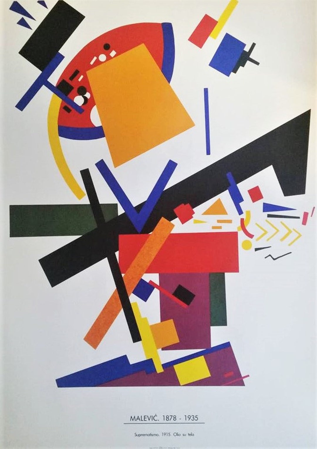 Kazimir Malevich Suprematism Poster – Rare 1990s Russian Abstract