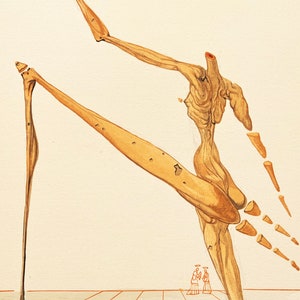 Salvador Dali - The Divine Comedy Hill: Twenty-ninth song - Bertram from Bornio - vintage woodcut, 1963.