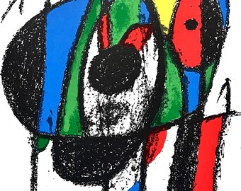 Joan Mirò - Very rare original vintage lithograph - 1975 - wall art decor.