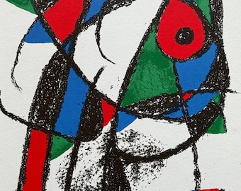 Joan Mirò - Litografia originale d'epoca molto rara - 1975 - decorazione murale.