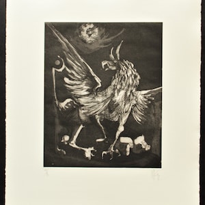 Nag Arnoldi – “Zoo of Love” Vintage Etching – Signed Limited Edition Print, Rare Swiss Modern Art, Collector Fine Artwork (90 Copies)