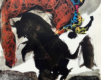 Pablo Picasso - "Bulls and Bullfighters" - vintage lithograph from 1961 -