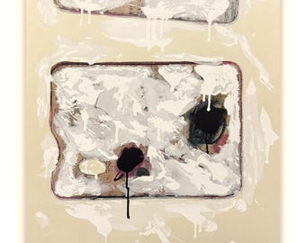 Mario Schifano - palette - Material Screen Printing Abstract Print, Italian Art, 20th Century Wall Decor, Signed Edition, Modern Home Art